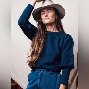 Apiece Apart Denim Blue Cotton Top
